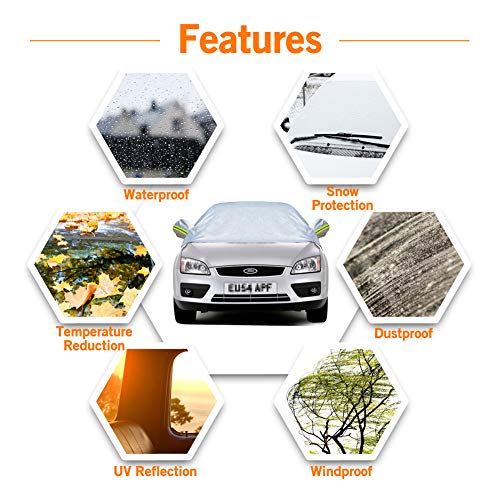 iKALULA Protector para Parabrisas, Protector para Arabrisas Coche Antihielo y Nieve Funda Protectora para Parabrisas Cubierta de Parabrisas Coche para Proteger el Parabrisas y limpiaparabrisas