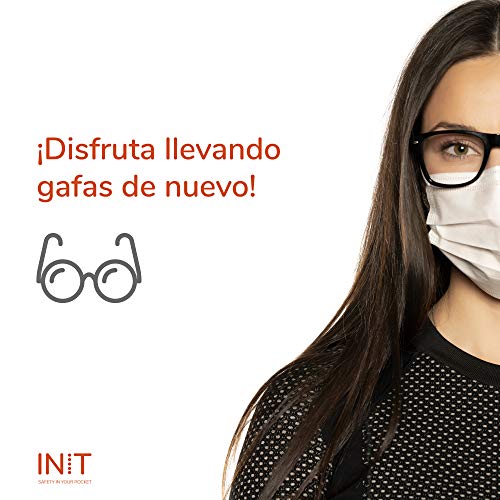 INIT - Gamuza Antivaho para Gafas con 200 usos - Limpia Gafas Anti Vaho Ideales para Personas Que Llevan Gafas con mascarilla - Toallita de Microfibras - Paño Antivaho sin Necesidad de liquidos.