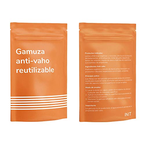 INIT - Gamuza Antivaho para Gafas con 200 usos - Limpia Gafas Anti Vaho Ideales para Personas Que Llevan Gafas con mascarilla - Toallita de Microfibras - Paño Antivaho sin Necesidad de liquidos.