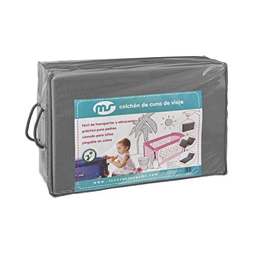 Innovaciones MS - Colchón Cuna De Viaje 319 Gris 120 x 60 Centimetros