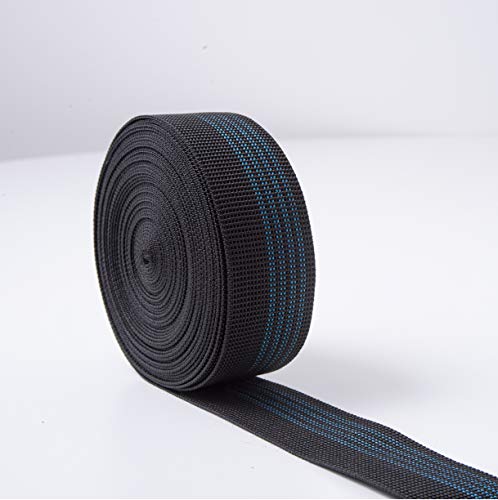 IPEA Cinghia Elastica Divano, Sedie, Poltrone, Tappezzeria – 10 Metri di Lunghezza – Fascia Tirante per Asientos, respaldos, sofás, Negro, 50mm-Elasticità 40%