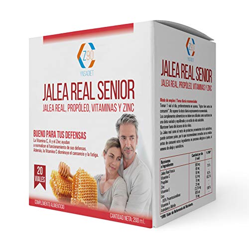 Jalea Real Con Propoleo 20 Viales| Jalea Real Adultos| Vitaminas para tus Defensas| Jalea Real+ Vitamina C+ Vitamina E+ Zinc| Más Energía y Vitalidad| Z90