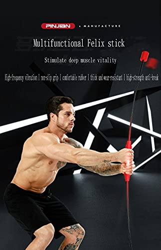 JBZP Fitness Tremor Stick Sports Stick Flexible Quemagrasas De Alta Eficiencia con Mango De Goma para Brazos, Hombros Y MúSculos Abdominales (Negro)