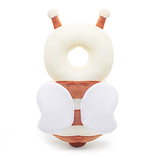 JINYJIA Almohada Protección para la Cabeza del Bebe, Protector de Cabeza de Bebé Ajustables, Suave Anti-Caídas Soporte para la Cabeza del Bebé, para Edad 4-24 Meses Bebé,Ábeja
