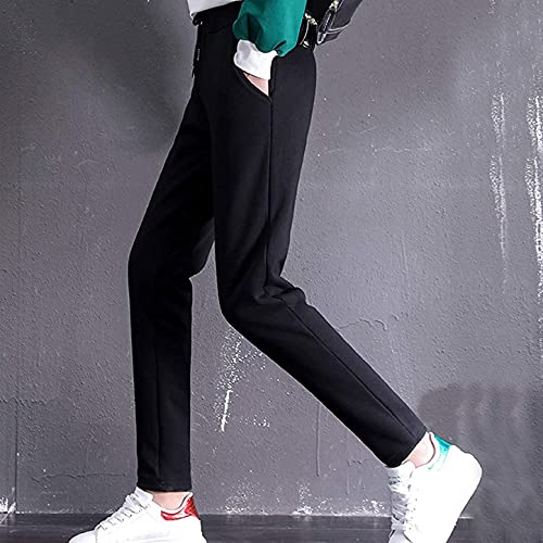 Joligiao Pantalon de Jogging Femmes Chaud Pantalon Forro Polar Longue Pantalon de Sport Avec Poches Polaire de Sachemire Pantalon de Survêtement Training Fitness en Hiver(Negro,x-Large)