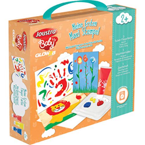 Joustra 41923 – Mi Primer Finger Color – Producto para niños pequeños, 5 Tubos Dedos Color Mixto, 1 Caja, 1 Cuaderno de Dibujo, poliproileno Bar