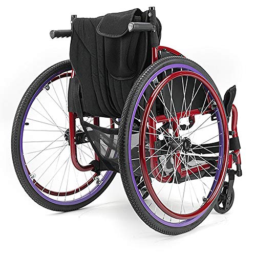 Joyfitness Deportes Sillas De Ruedas De Ocio, Aluminio Ligero Plegable Amortiguador De Absorción De Impactos Avanzado Aplicable a Usuarios con Discapacidad Física, Discapacitados Y Ancianos
