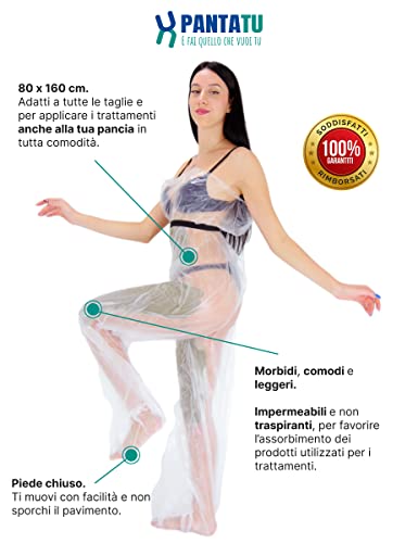 Juego de 12 pantalones de papel profesional desechables, fabricados en Italia, para tratamientos anticelulíticos estéticos, lodos y algas para esteticistas
