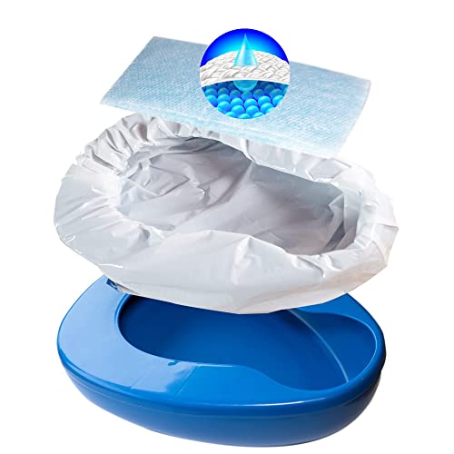 Juego de 25 Cuñas para orinar con Protectores y Almohadillas Superabsorbentes - Para uso en el hospital o en el hogar de ancianos y pacientes postrados en cama - Almohadillas absorben hasta 1000ml
