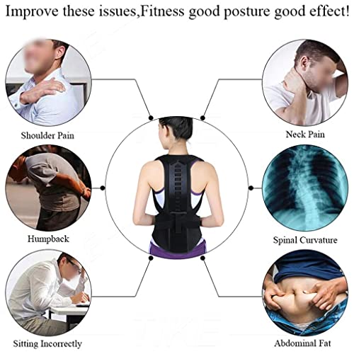 JYDQT Piel de Espalda apoya el Abrazadera mejore la Postura Corrector Adolescente Cuello de Hombro Soporte Lumbar Plancha (Color : Black, Size : L Code)