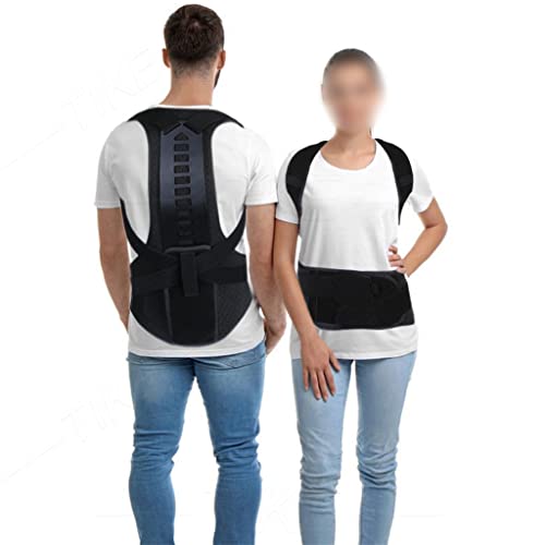 JYDQT Piel de Espalda apoya el Abrazadera mejore la Postura Corrector Adolescente Cuello de Hombro Soporte Lumbar Plancha (Color : Black, Size : L Code)