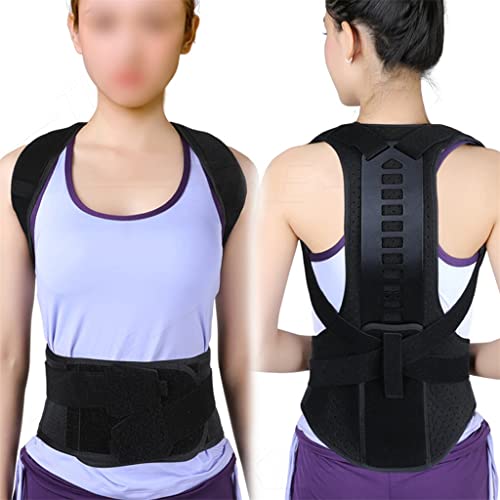 JYDQT Piel de Espalda apoya el Abrazadera mejore la Postura Corrector Adolescente Cuello de Hombro Soporte Lumbar Plancha (Color : Black, Size : L Code)