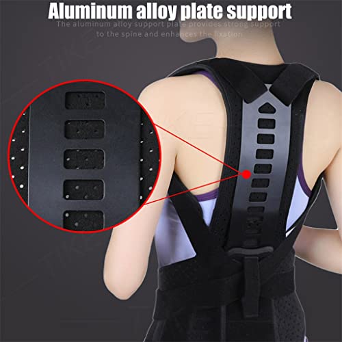 JYDQT Piel de Espalda apoya el Abrazadera mejore la Postura Corrector Adolescente Cuello de Hombro Soporte Lumbar Plancha (Color : Black, Size : L Code)