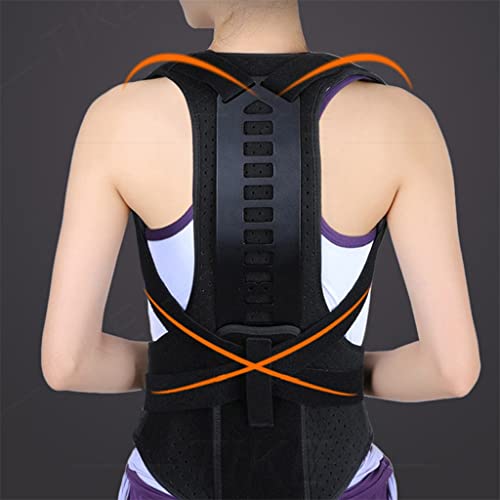 JYDQT Piel de Espalda apoya el Abrazadera mejore la Postura Corrector Adolescente Cuello de Hombro Soporte Lumbar Plancha (Color : Black, Size : L Code)