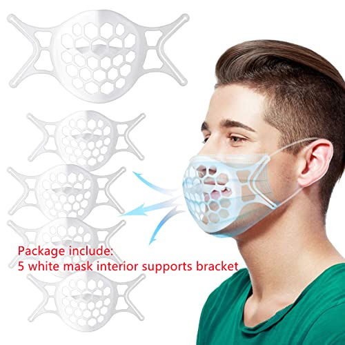 KAIYZP Soporte facial de silicona 3D, más grande, ofrece un espacio respirable más cómodo, soporte nasal interno reutilizable, más adecuado para hombres 5 piezas