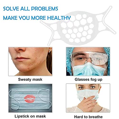 KAIYZP Soporte facial de silicona 3D, más grande, ofrece un espacio respirable más cómodo, soporte nasal interno reutilizable, más adecuado para hombres 5 piezas