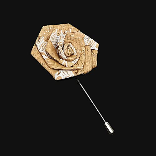 KLHHG Corcho Madera Floral Broche Hombres joyería Solapa Pin Insignia broches Hechos a Mano Accesorios de Fiesta de Boda Regalo (Color : C)