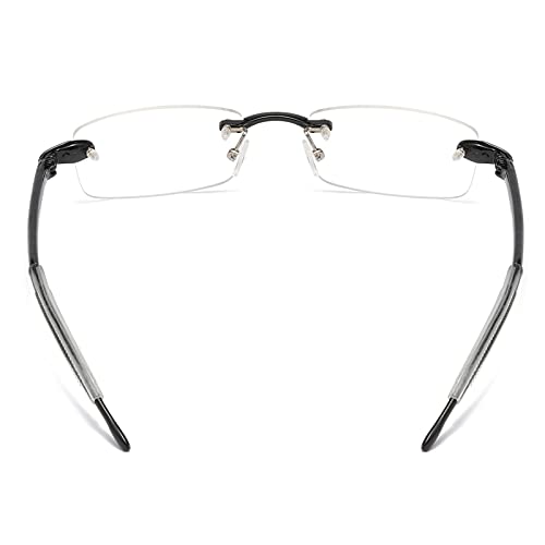 KoKoBin Paquete de 3 gafas de lectura sin marco anti-luz azul unisex ayudas de lectura ligeras con mangas de tobillo de silicona antideslizantes gafas de lectura +1.5