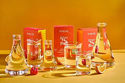 Kusmi Tea - Ritual Sistema Inmune bio - Té Verde Bio enriquecido con vitamina C, acerola y naranja - Tratamiento de 28 días en bolsitas