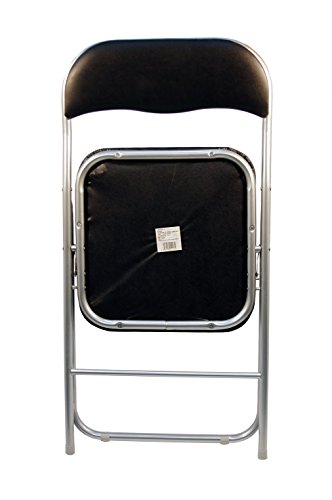 La Silla Española Sevilla - Silla plegable en aluminio con asisento y respaldo acolchados en PVC, Negro, 78x43,5x46 cm