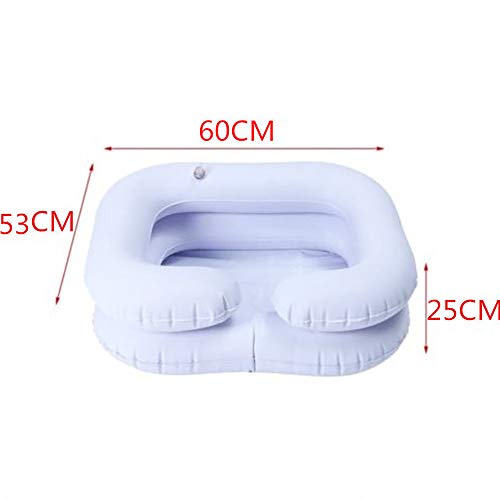 LACKINGONE Juego de Lavabos Inflables para Lavar El Cabello, para Ancianos, Discapacitados, Embarazadas, Heridas, Postradas en Cama, Minusválidos, Lavabo de Champú Portátil Baño de Cama