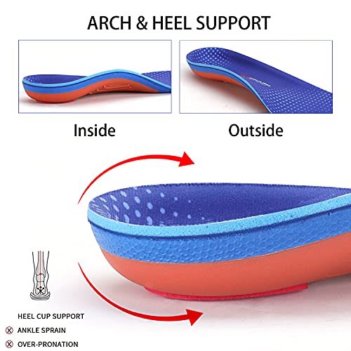 LARSARO Plantillas Ortopédicas Gel Activ,Ortopédicas de Soporte de Arco Alto Para Hombres y Mujeres, Plantilla Ortopédica Para Fascitis Plantar, Dolor de Talón, pie Plano (44-45 EU 29cm, azul)