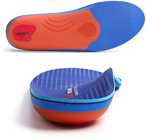 LARSARO Plantillas Ortopédicas Gel Activ,Ortopédicas de Soporte de Arco Alto Para Hombres y Mujeres, Plantilla Ortopédica Para Fascitis Plantar, Dolor de Talón, pie Plano (44-45 EU 29cm, azul)