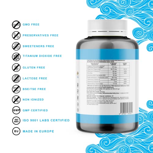 Lazarraga | Colágeno + Ácido Hialurónico + Coenzima Q10 + Zinc + Vitamina A + Vitamina B12 + Vitamina C + Vitamina D + Zinc + Magnesio - 60 Cápsulas | Huesos, Cartílagos y Encías