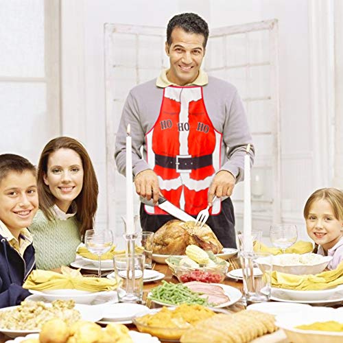 Lifreer 4 delantales de Navidad, delantales de fiesta de Navidad, delantal de decoración de Navidad, delantal para cocina, fiesta, manualidades, horneado, regalo, 50 cm x 70 cm