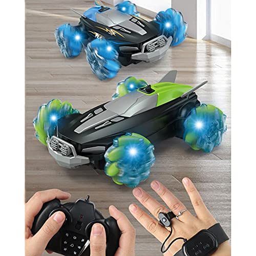 LINXIANG Coche de acrobacias con control remoto para niños, Coche con control remoto, tracción en las cuatro ruedas, Vehículo todo terreno, Inducción de gestos, Control remoto, Carga del coche, Juguet