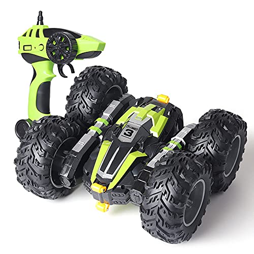 LINXIANG Todo terreno, tracción en las cuatro ruedas, vehículo todoterreno, 2,4 Ghz, doble cara, coche de acrobacias, doble cara, giratorio, todoterreno, coche eléctrico de juguete, niños, niñas, niño