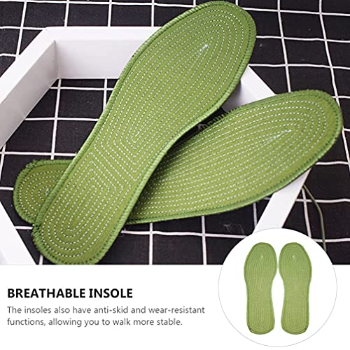 LIXBD 20 pares de plantillas de algodón transpirables y ergonómicas descalzadas plantillas para zapatos para mujeres, hombres y adultos (color: verde, tamaño: 23,5 x 8 x 0,5 cm)