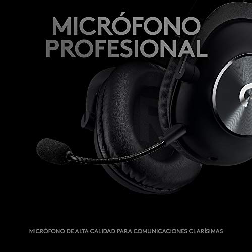 Logitech G PRO Auriculares Gaming con Cable, Transductores 50mm Pro-G , Aluminio, Acero y Espuma Viscoelástica, Cómodos y Duraderos, Para Esports, PC/PS/Xbox/Nintendo Switch - Negro