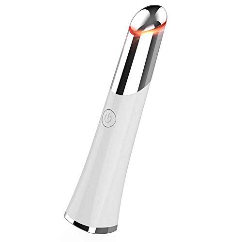 LQH -Masajeador De Ojos Eléctrico, Rodillo Masajeador Facial De Ojos Iónicos De 42 con Vibración Sónica Calentada para Aliviar La Fatiga Ocular, Antienvejecimiento, Antiarrugas,Blanco