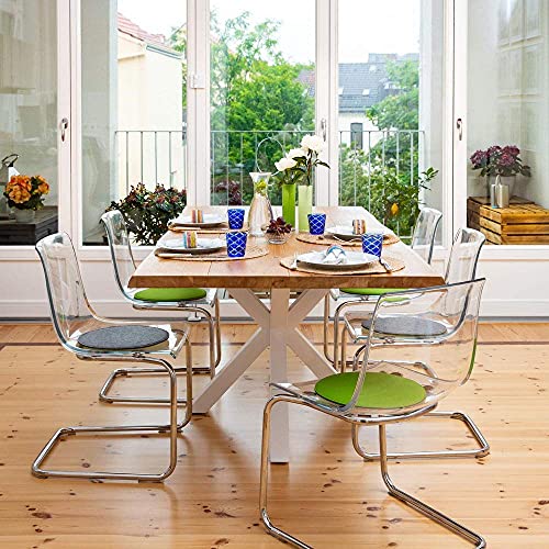 luxdag Juego de 2 cojines forrados de fieltro (forma y color a elegir) – Cojín de asiento bicolor para silla, banco y taburete, para casa y jardín