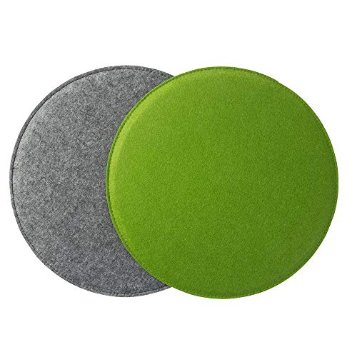 luxdag Juego de 2 cojines forrados de fieltro (forma y color a elegir) – Cojín de asiento bicolor para silla, banco y taburete, para casa y jardín