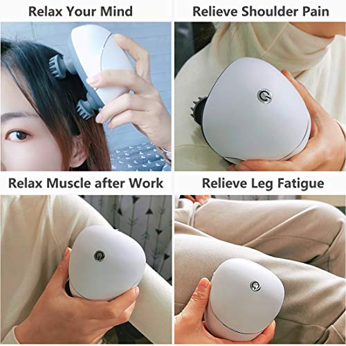 Masajeador Cabeza Eléctrico Inalámbrico, UMARIE Masaje de Cuero Cabelludo con 96 Nodos para Estimular el Crecimiento del Cabello, Masajeador Recargable Impermeable para el Cuerpo