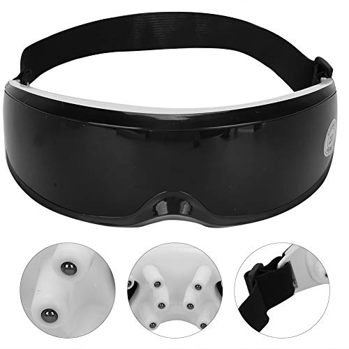 Masajeador de ojos eléctrico, masajeador de ojos, masaje de vibración, máscara de ojos con función de calor para la fatiga ocular, dolor de cabeza, ojos secos