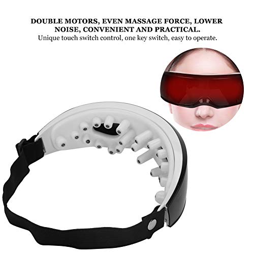 Masajeador de ojos eléctrico, masajeador de ojos, masaje de vibración, máscara de ojos con función de calor para la fatiga ocular, dolor de cabeza, ojos secos