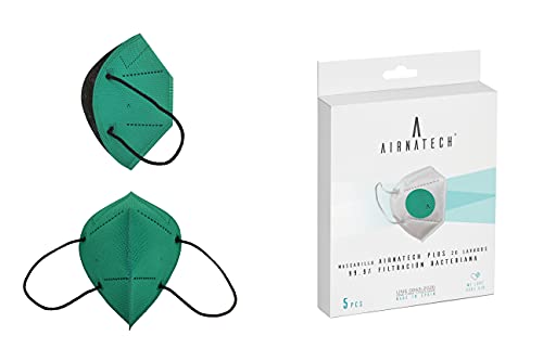 Mascarilla AIR PLUS Verde Esmeralda – Alta Respirabilidad > 56% - Protección 99,9 % (BFE) – Reutilizable 20 Lavados – Hasta 16 horas de uso continuado - Certificación CE- Fabricada en España.