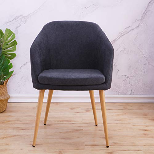 Mc Haus LARA - Sillón Butaca para Salón, Comedor o Habitación, Acolchado, Gris Antracita