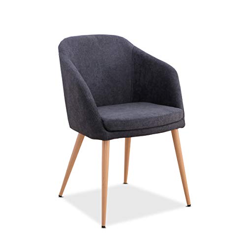 Mc Haus LARA - Sillón Butaca para Salón, Comedor o Habitación, Acolchado, Gris Antracita