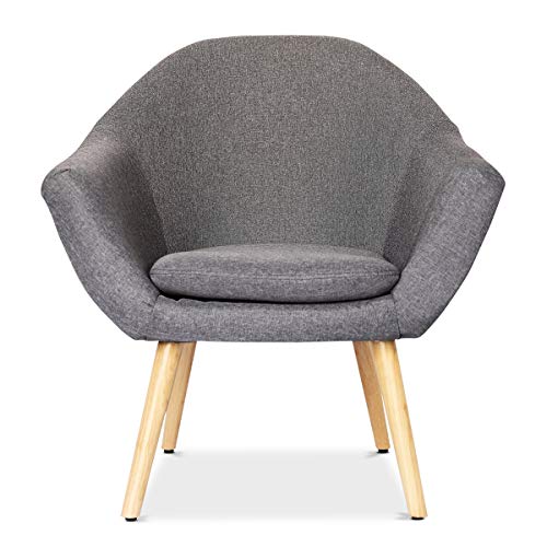 Mc Haus NAVIAN - Sillón para Salón, Butaca Comedor o Dormitorio, Escandinavo, Gris Marengo