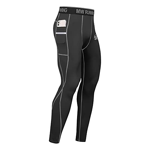 MEETWEE Mallas deportivas para hombre con 2 bolsillos laterales de compresión, para correr, fitness