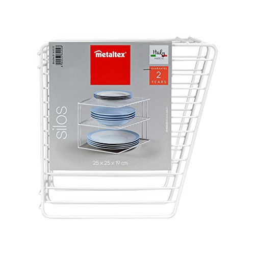 Metaltex Rinconera, Plata, Blanco, 3 alturas