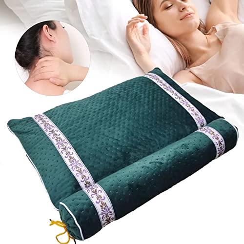 MHZNA Almohada de ajenjo Almohadas De Relleno De Ajenjo para El Cuello para Aliviar El Dolor De Cuello Y Hombros Almohada Ergonómica para Quiropráctica Almohadas Cervicales (Color : Purple)
