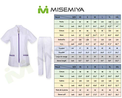 MISEMIYA - Casaca Y PANTALÓN Mujer Uniformes Sanitarios Uniformes MEDICOS CLINICAS Estética Médico Enfermería Casaca Y PANTALÓN Ref.7028 - XXL,