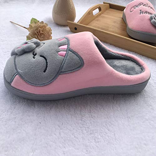 Mishansha Zapatillas Invierno Mujer Casa Zapatos Antideslizante Caliente Pantuflas Casa Cómodas Suave Slippers Suela de Goma Rosa Gr 35/36 EU (Tamaño del Fabricante 36/37EU)