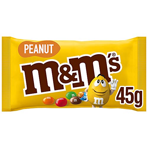 M&Ms Peanuts Snack en Bolitas de Colores de Cacahuete y Chocolate con Leche (24 Bolsitas x 45g)