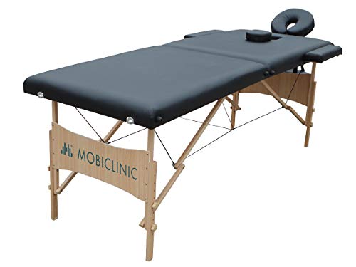 Mobiclinic, Camilla Fisioterapia Plegable, CM-01 Light, Cama de Masaje, Reposacabezas, Masaje, Portátil, Madera, 186x60 cm, Negro